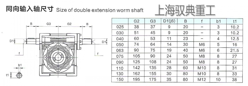 nmrv減速機輸入軸尺寸
