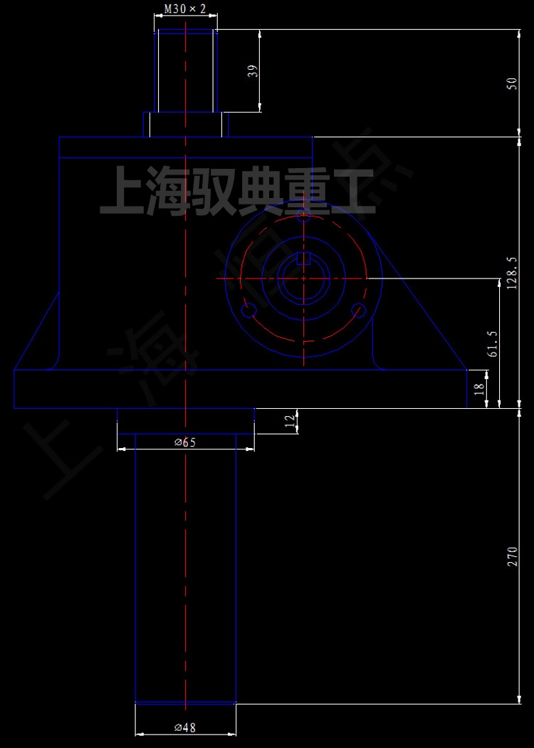 絲桿升降機(jī)SWL5T-1A-I-Z帶防護(hù)罩CAD圖