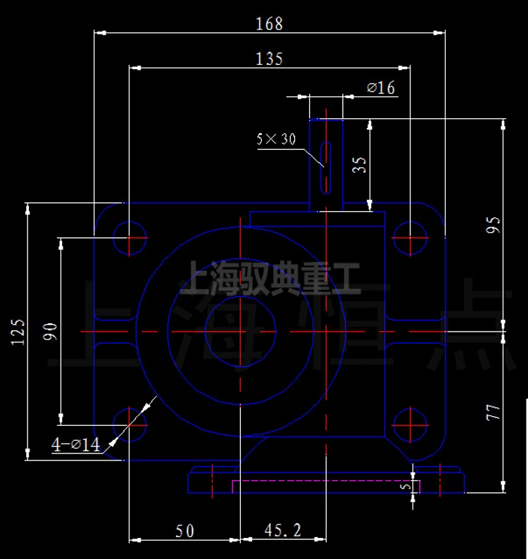 絲桿升降機SWLD2.5安裝尺寸CAD圖紙