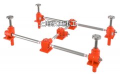 SWL絲桿升降機(jī)平臺(tái)四臺(tái)聯(lián)動(dòng)實(shí)物圖（上海馭典重工）